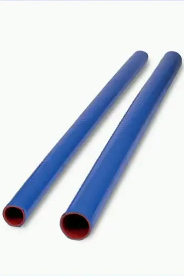 Two straight blue silicone hoses